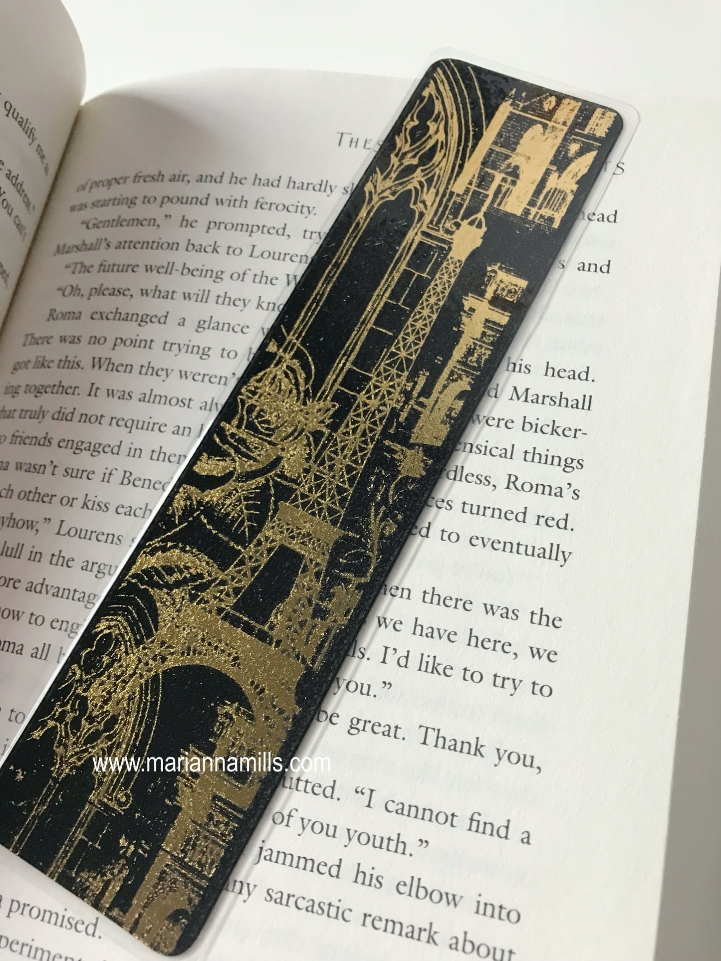 Paris Eiffel Tower Gold Foil Bookmark Handmade by Marianna Mills