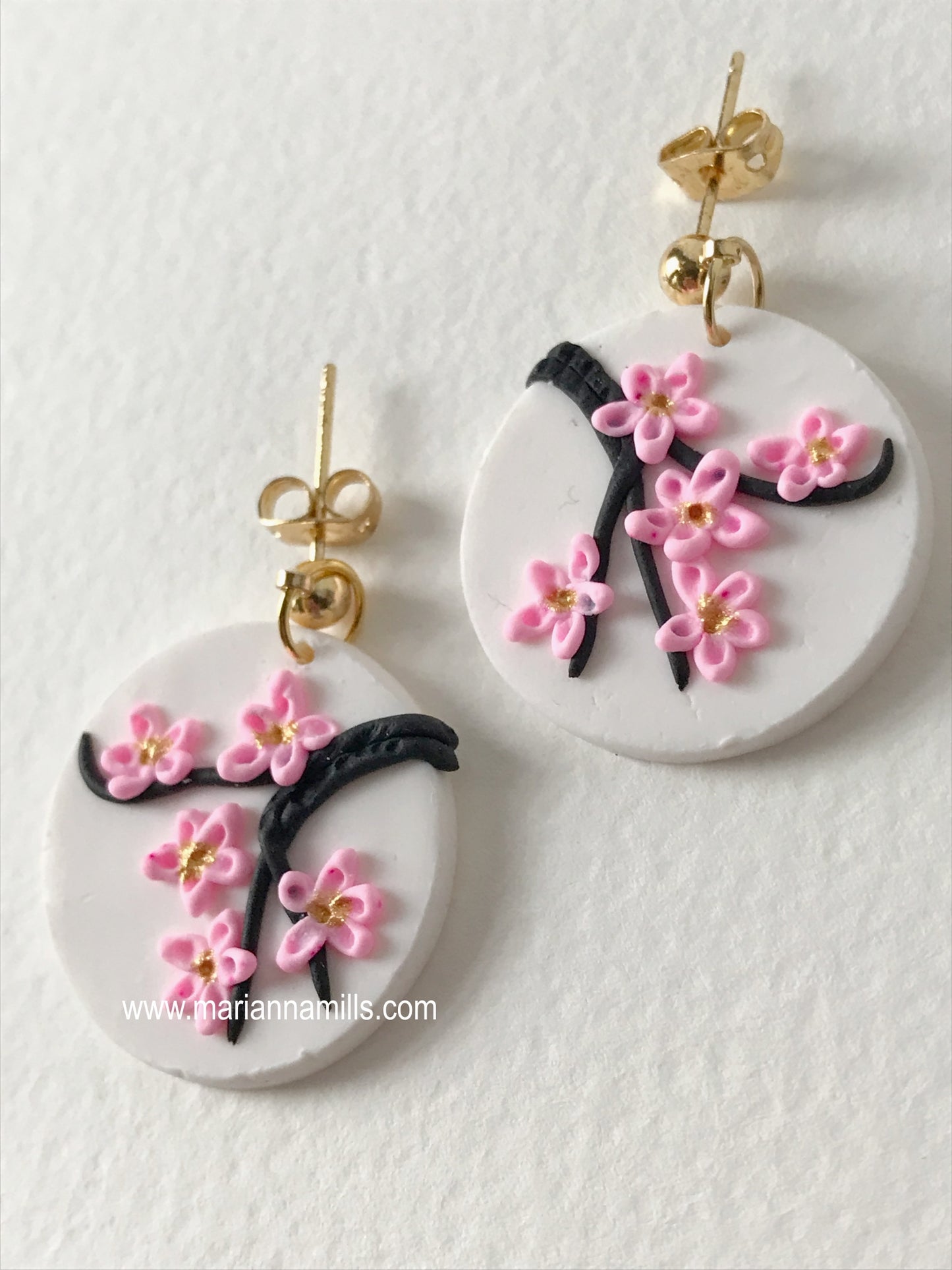 Sakura Tree - Artisan Statement Post Earrings Handmade by Marianna Mills