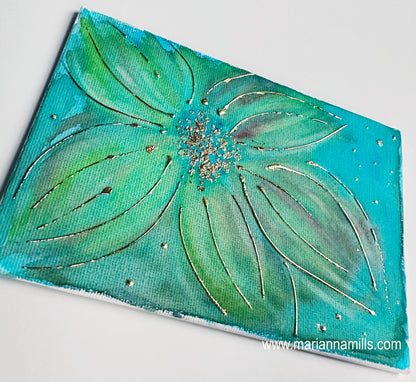 Flower Vol. 5 4"x6" mixed media painting by Marianna Mills