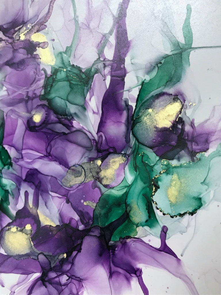 Dream 22 - Original alcohol ink painting by Marianna Mills Hungarian artist. Detail photo.
