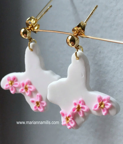 Sakura Butterfly - Artisan Statement Earrings Handmade by Marianna Mills