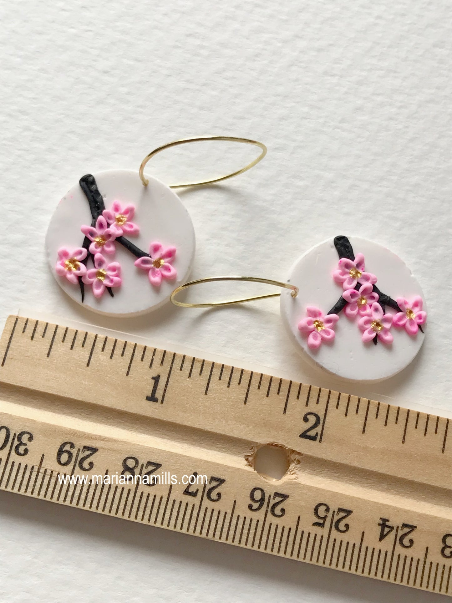 Sakura Tree - Artisan Statement Hoops Earrings Handmade by Marianna Mills