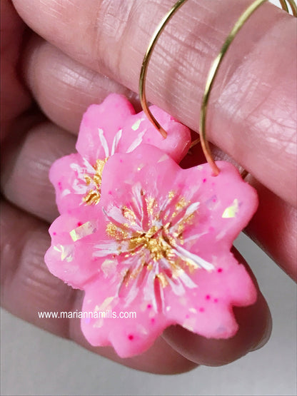 Sakura - Artisan Statement Hoops Earrings Handmade by Marianna Mills