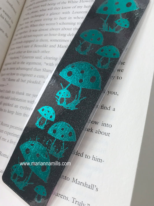 Mushroom Bookmark Illustrated Bookmark Dark Academia Bookmark